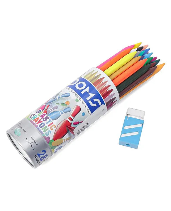 Doms Plastic Crayons Multicolour | 28 Shades