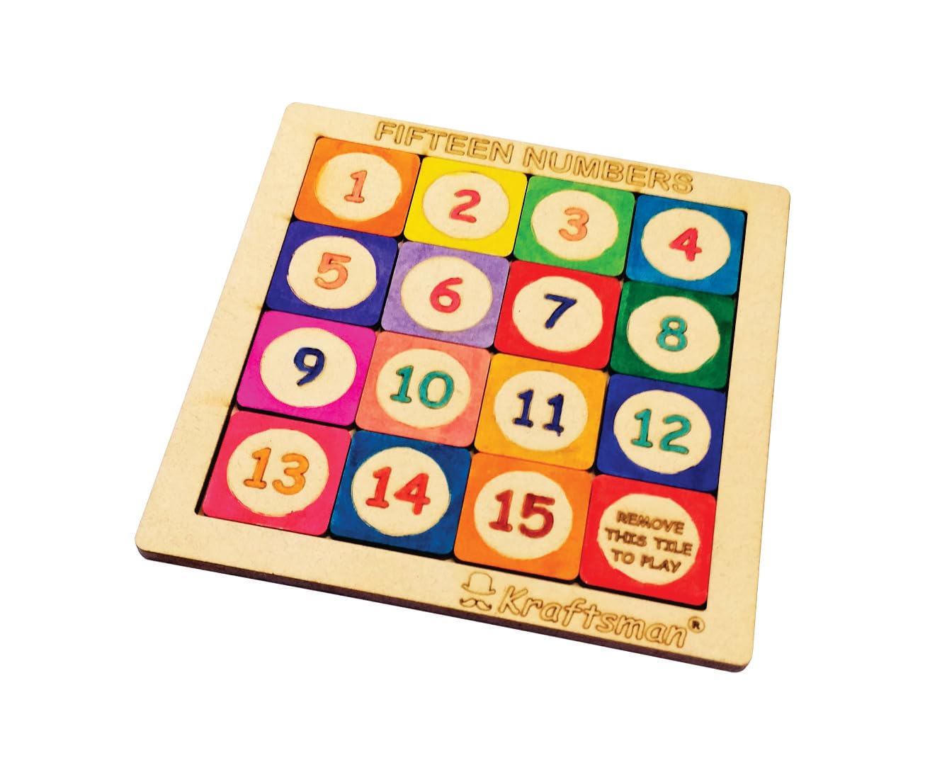 Kraftsman 15 Number Puzzle Slider | Solve and Color Your Own Puzzle