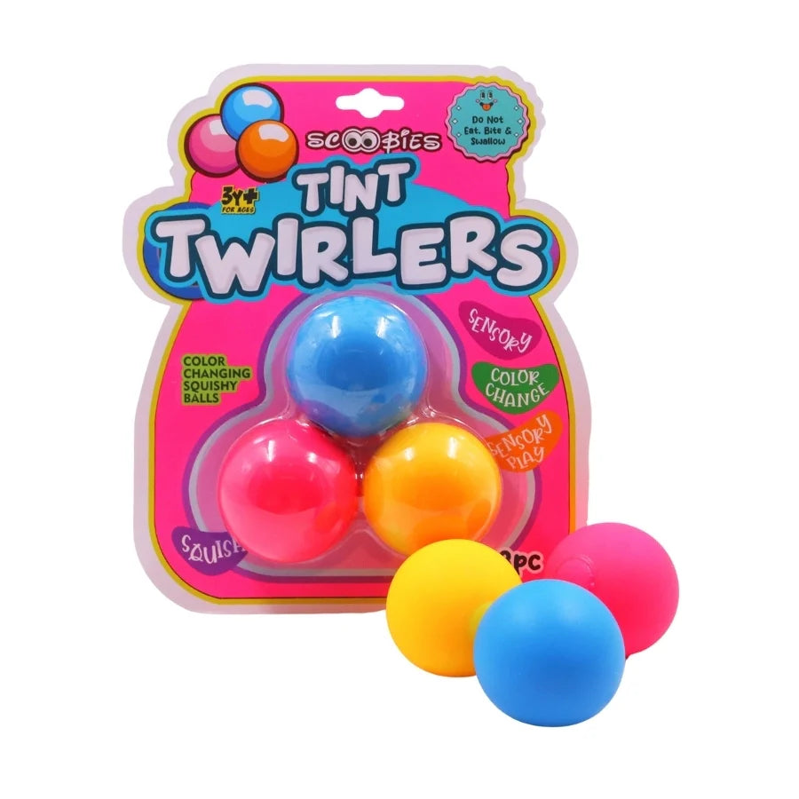 Tint Twirlers: Color-Changing Fidget Balls Set of 3 Balls | Stress Relief Balls| Perfect Party Favors