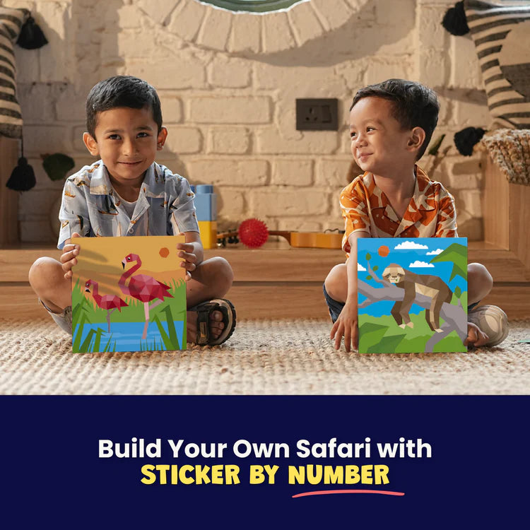 Sticker by Number: Zoo Animals