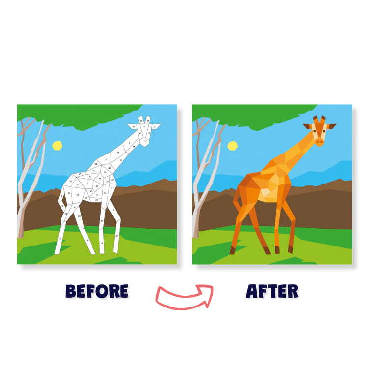 Sticker by Number: Zoo Animals