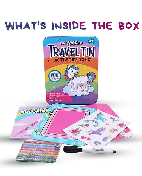Scoobies Unicorn Travel Tin – Magical On-the-Go Activity Kit for Kids 3+