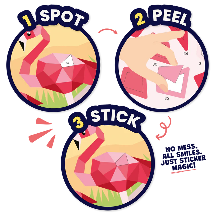 Sticker by Number: Zoo Animals