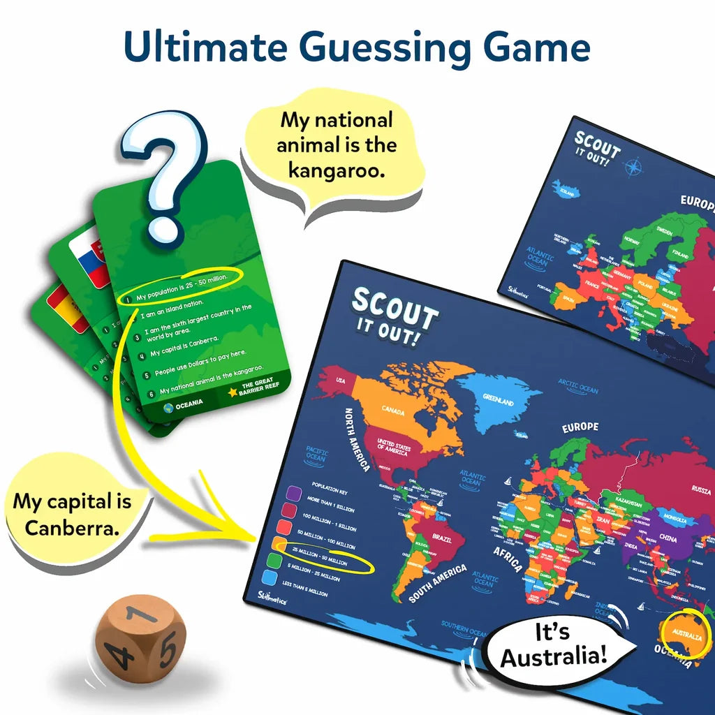 Scout it Out: Countries of The World | Trivia Board Game (ages 7+)