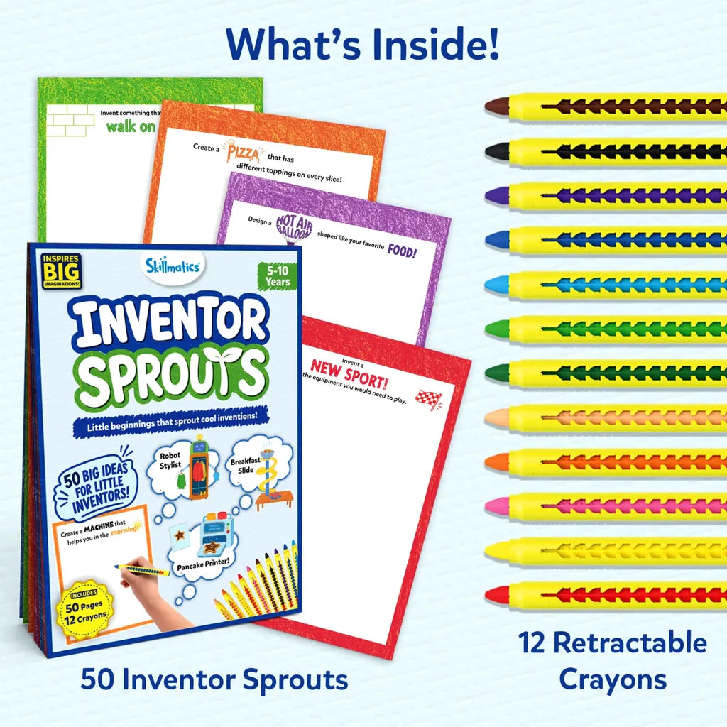 Inventor Sprouts | Invention Drawing Activity Book with 50 Challenges (ages 5-10)
