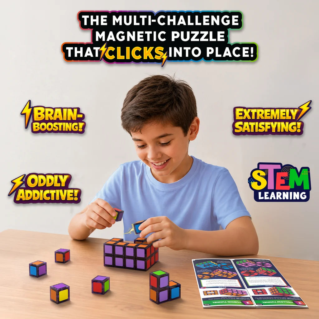 Klixokubes™ | 3D Magnetic Brain Teaser Puzzle (ages 7+)