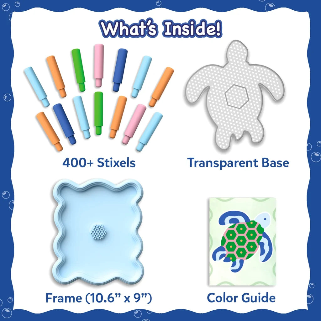 Stixels: Sea Turtle Wall Decor | DIY 3D Pixel Art Kit (ages 7+)