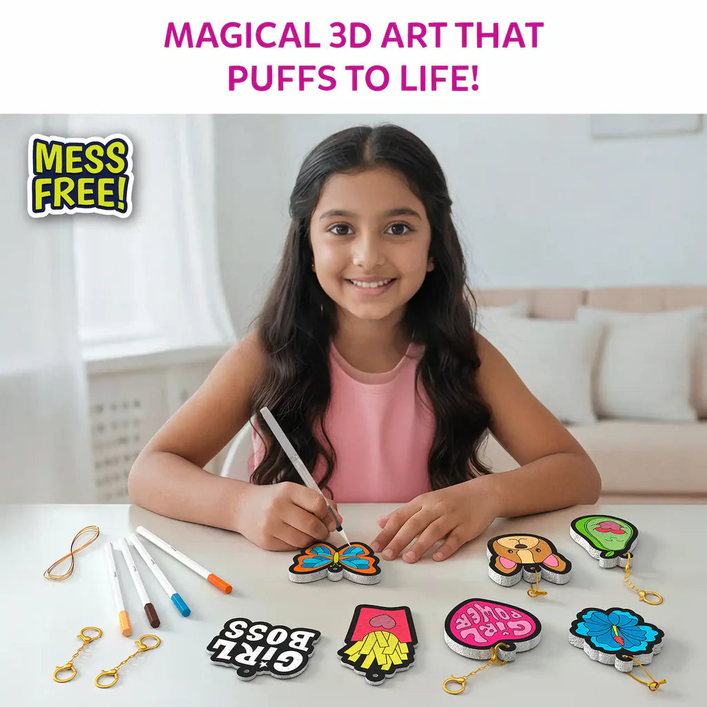 Aqua Puffs: Girl Power | 3D Art Kit | Gifts for Girls Ages 4-10