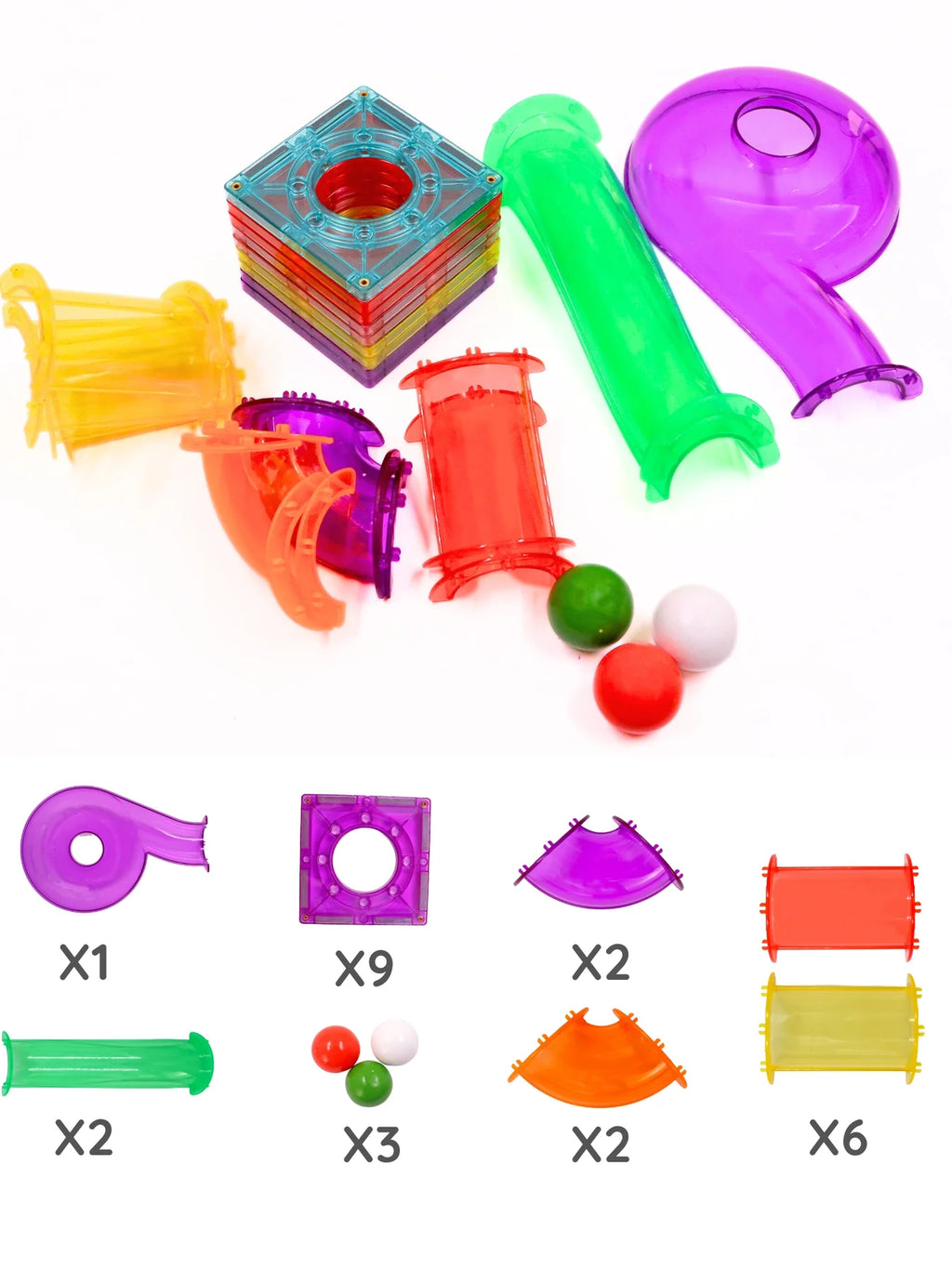 Run Magnetic Tiles - 25 Piece Construction Set