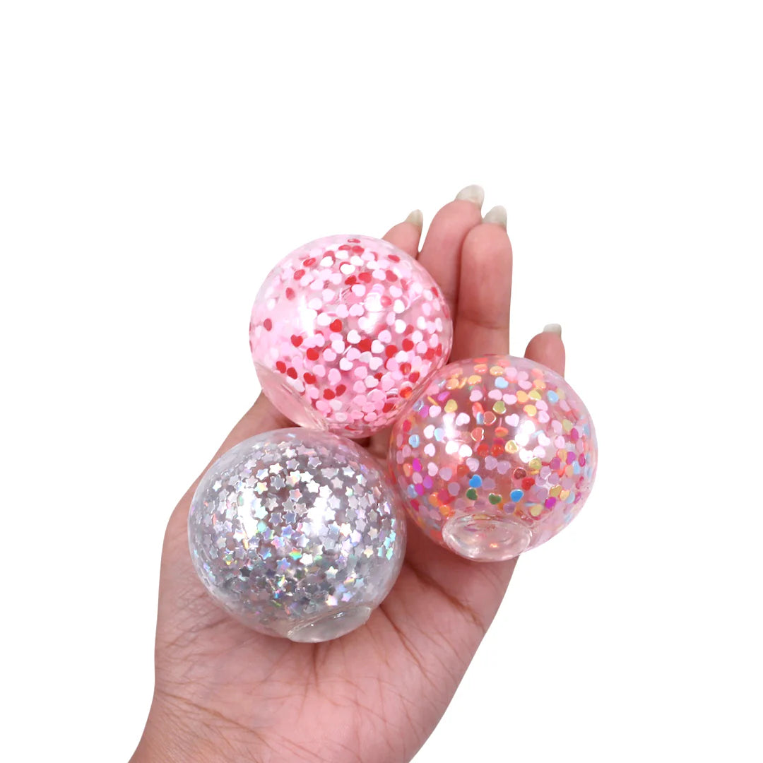 Scoobies Pop-a-fetti Balls: 3 Confetti Squishy + 1 Fuzzy Spiky Sensory Ball (Set of 4)