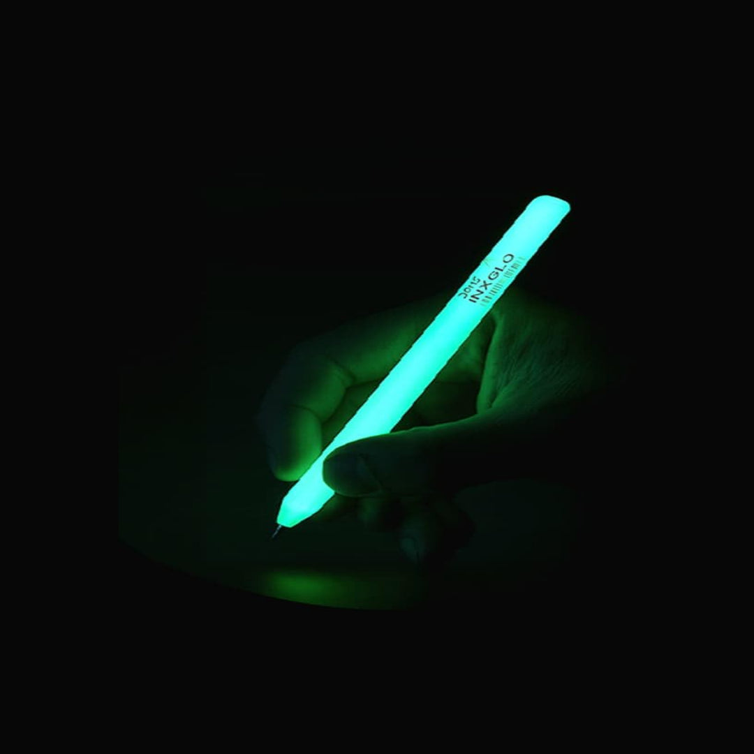 Doms INXGLO (Glow in Dark)  Blue Ball Pen | Pack of 10 Pens