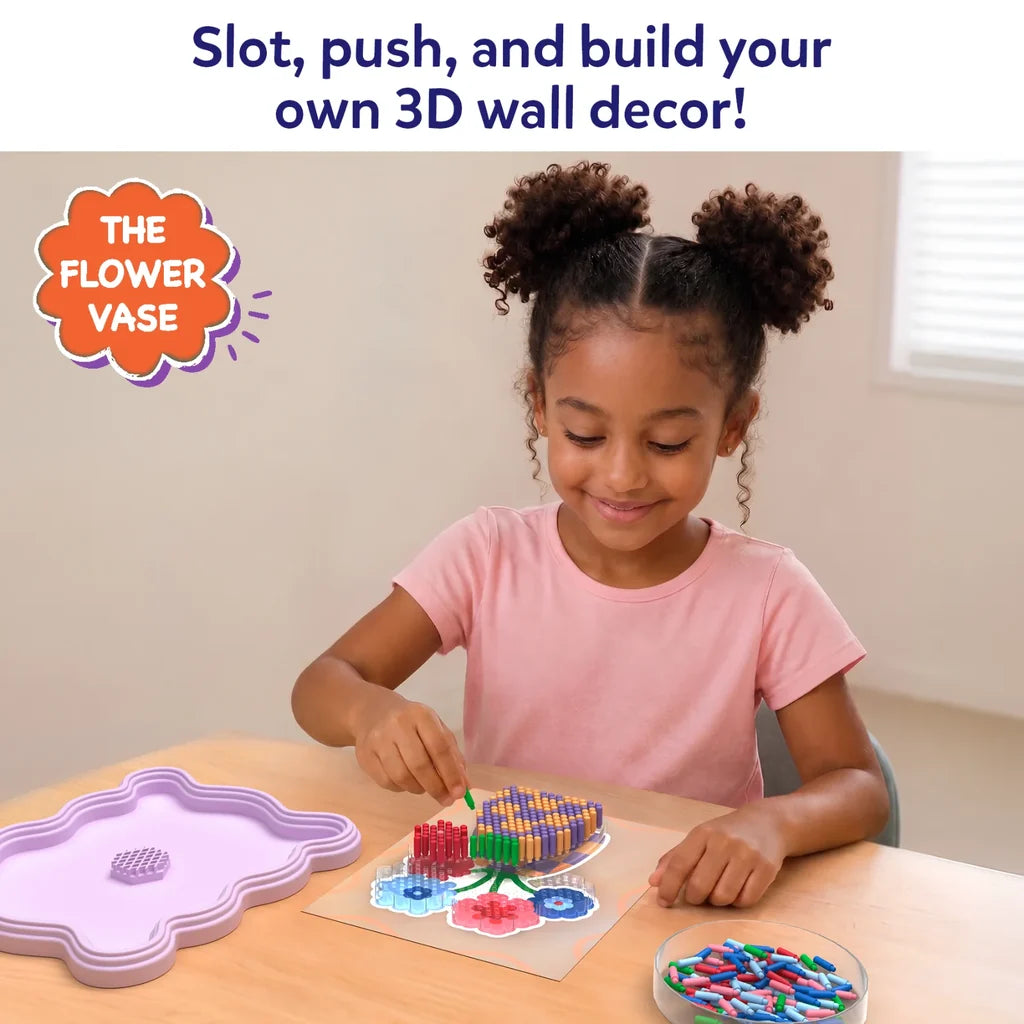 Stixels: Flower Vase Wall Decor | DIY 3D Pixel Art Kit (ages 7+)
