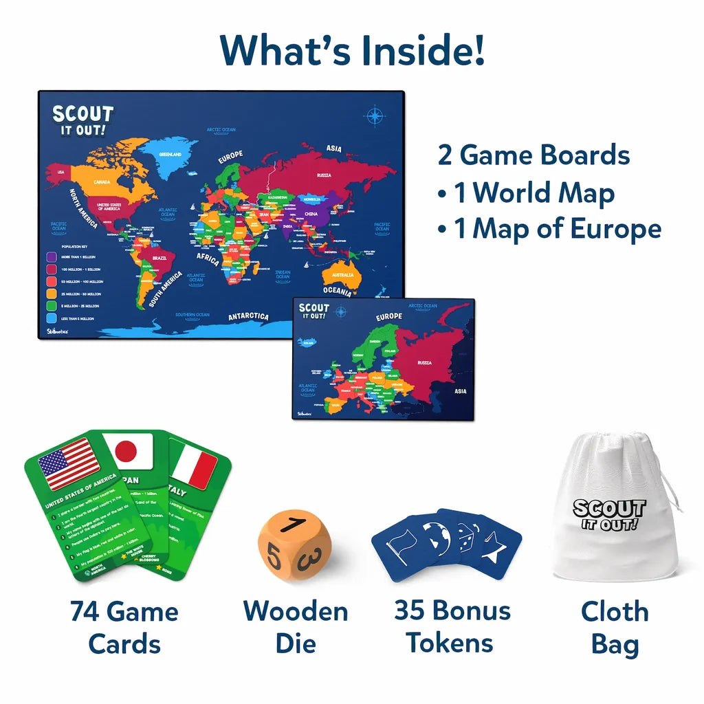 Scout it Out: Countries of The World | Trivia Board Game (ages 7+)