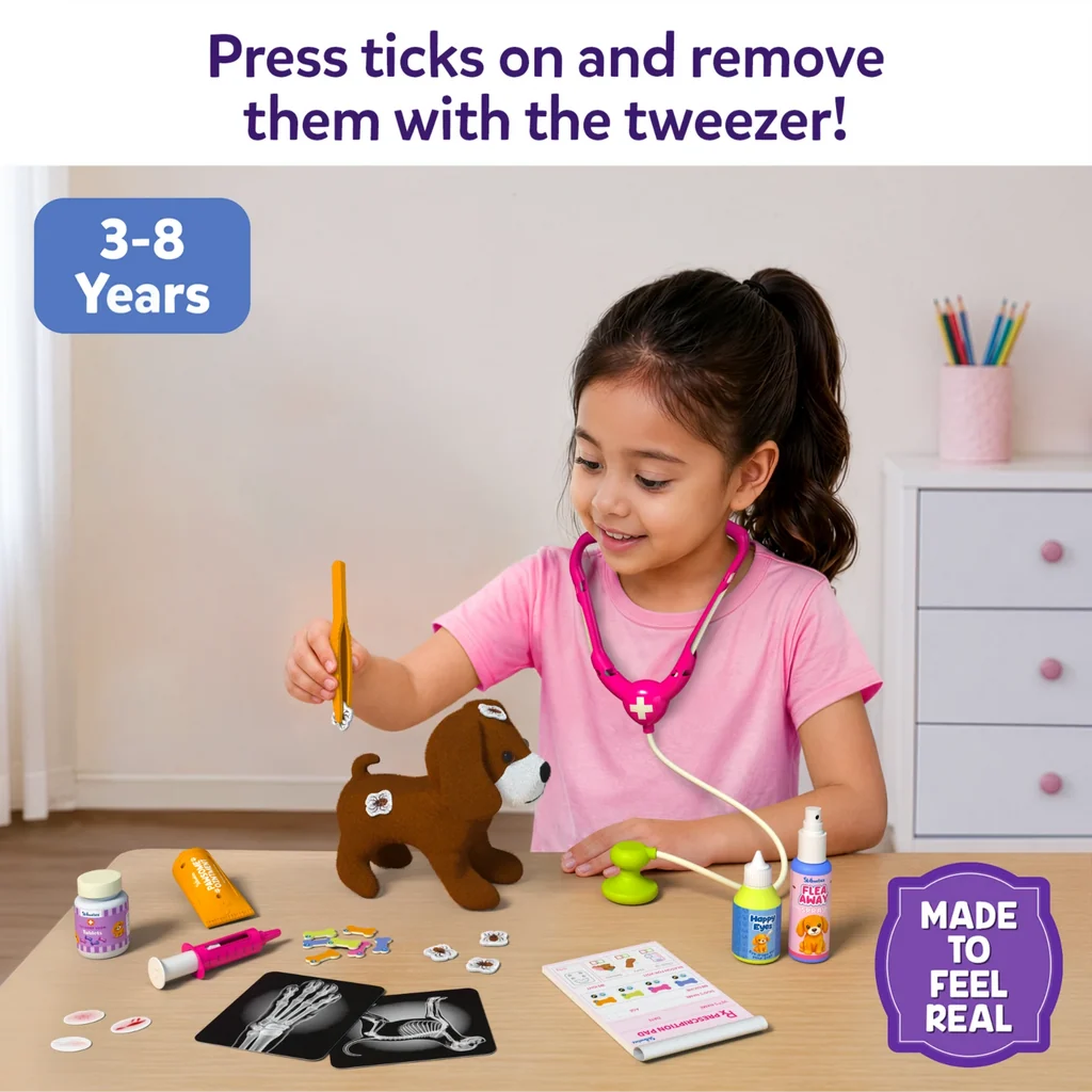 Vet Set | 30+ Piece Interactive Pretend Play Kit (ages 3-8)