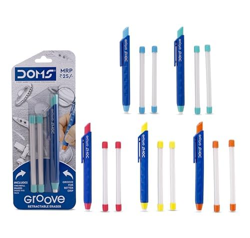Doms Groove Retractable Eraser | Pack of 10 Retractable Erasers