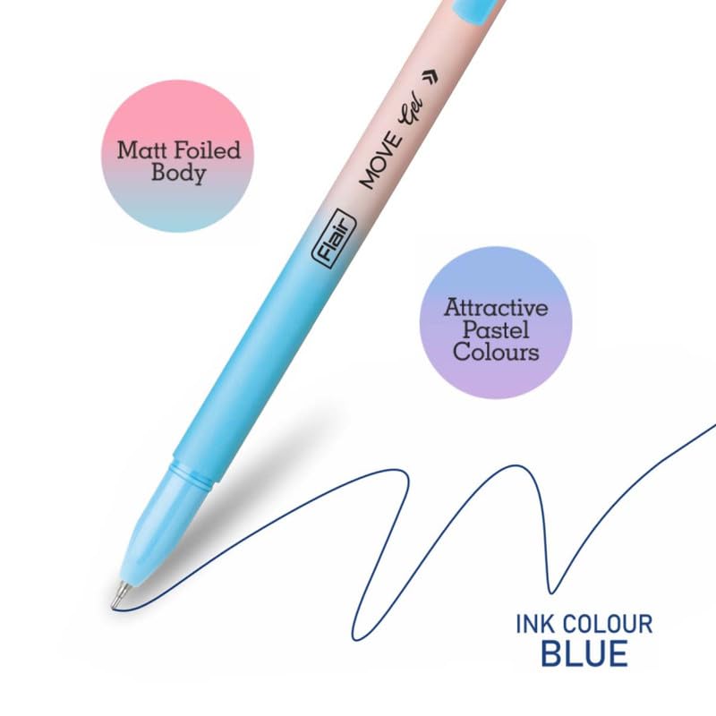 FLAIR Move Gel Pen | Set of 10 pens | Blue Ink