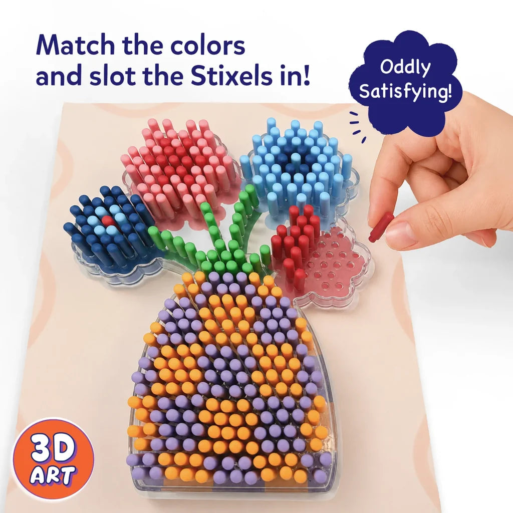 Stixels: Flower Vase Wall Decor | DIY 3D Pixel Art Kit (ages 7+)