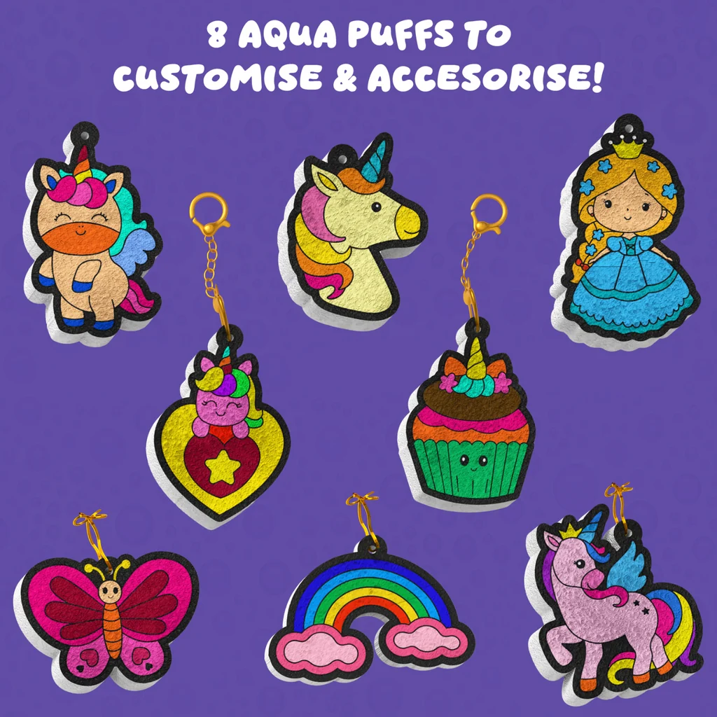 Aqua Puffs: Princesses & Unicorns | 3D Art Kit | Gifts for Girls Ages 4-10
