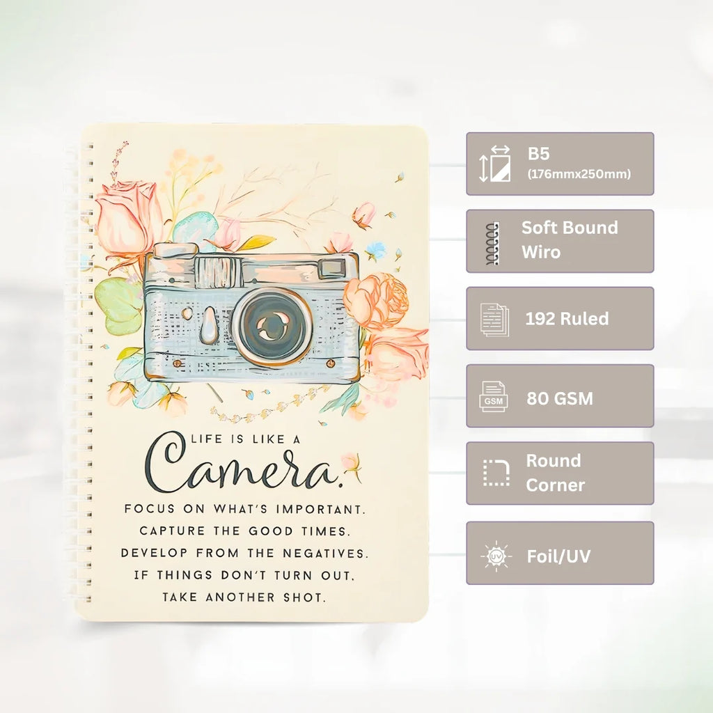 Life is like a Camera Softbound Wiro B5 NoteBook