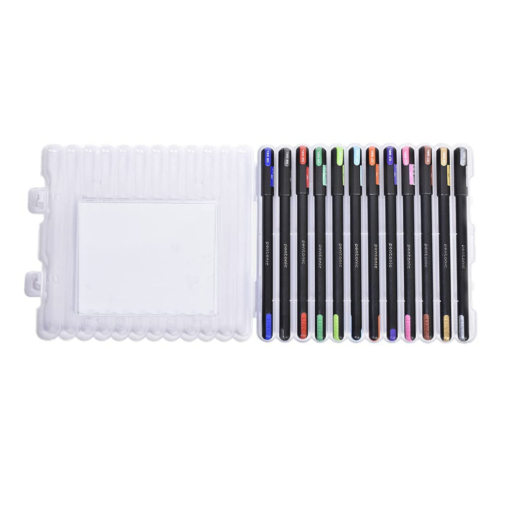 Pentonic Multicolor Gel Pen With Hard Box Case | 12 Pens Set