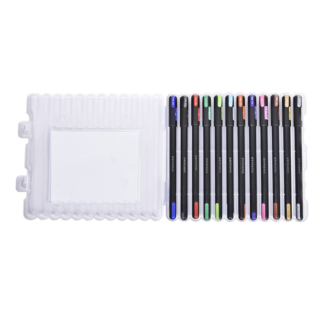 Pentonic Multicolor Gel Pen With Hard Box Case | 12 Pens Set