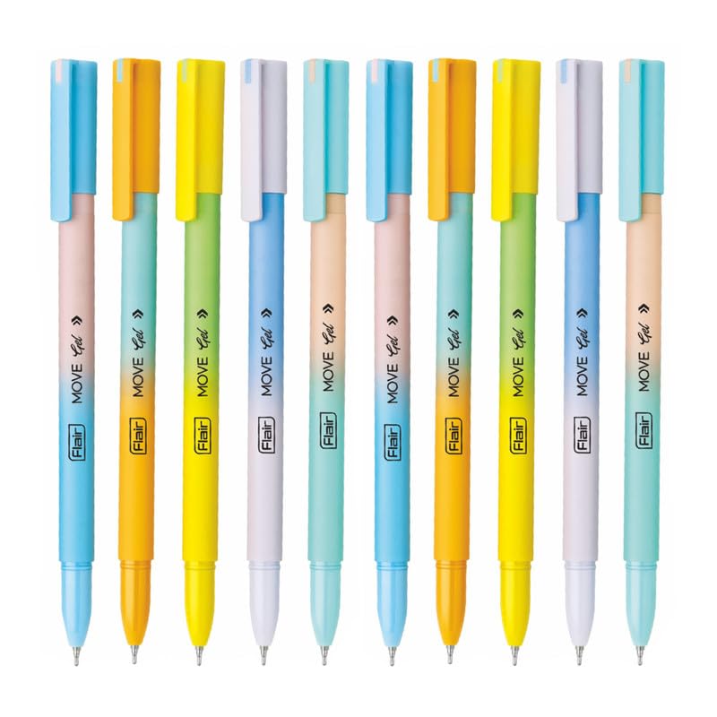 FLAIR Move Gel Pen | Set of 10 pens | Blue Ink