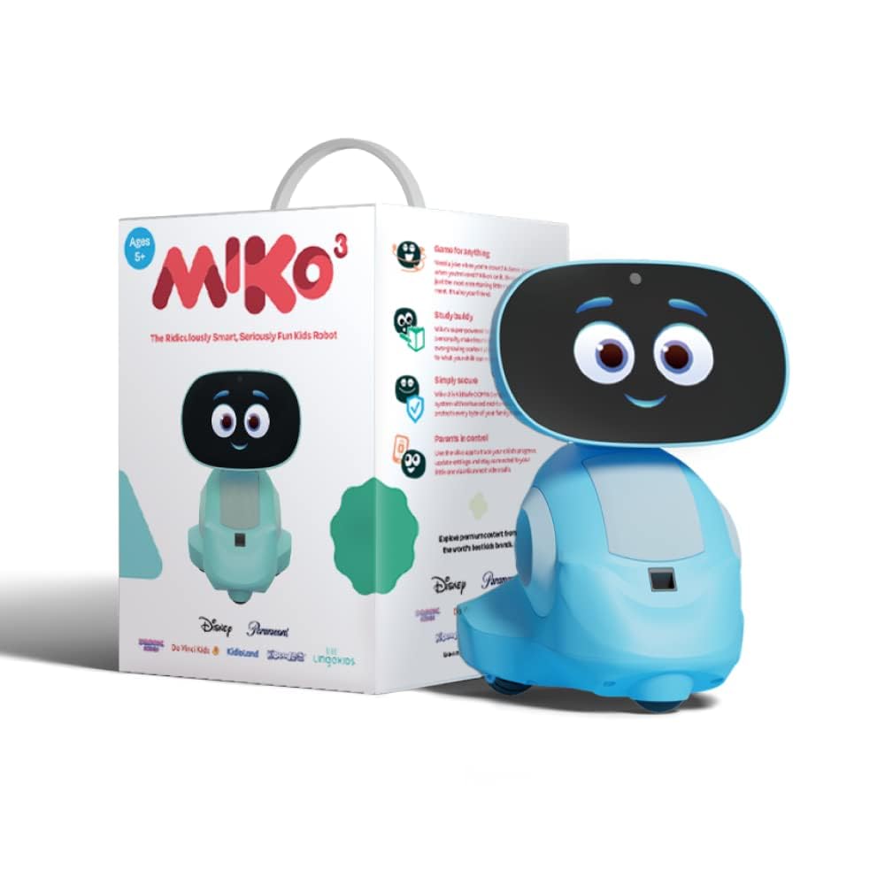 Miko 3: AI-Powered Smart Robot for Kids Age 5+ |Interactive Robot with Learning apps & Unlimited Games | Blue