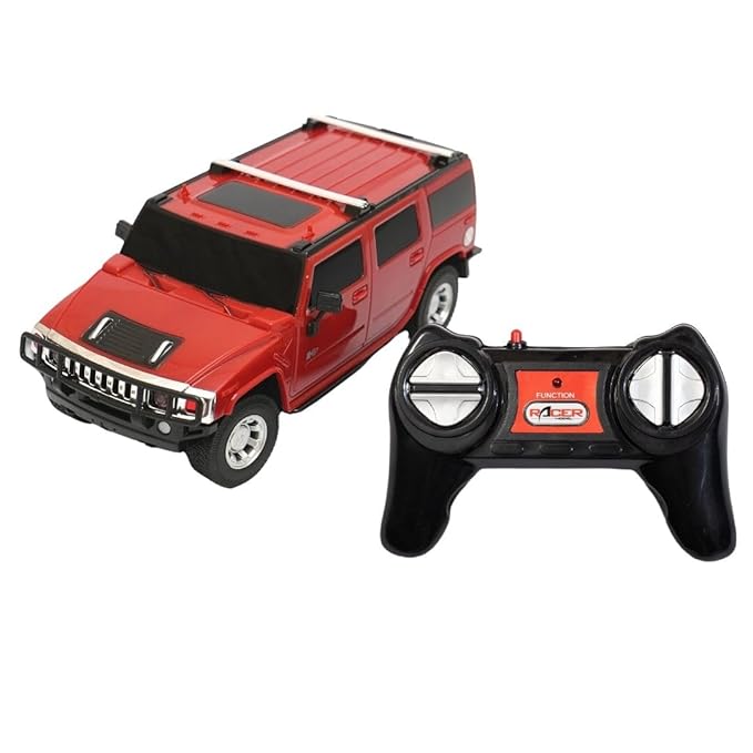 Rechargable Remote Control Car for Kids - Hummer H2 - Full Function R/C - Proudly Made in India - 1:24 Scale - Pack of 1 in Red