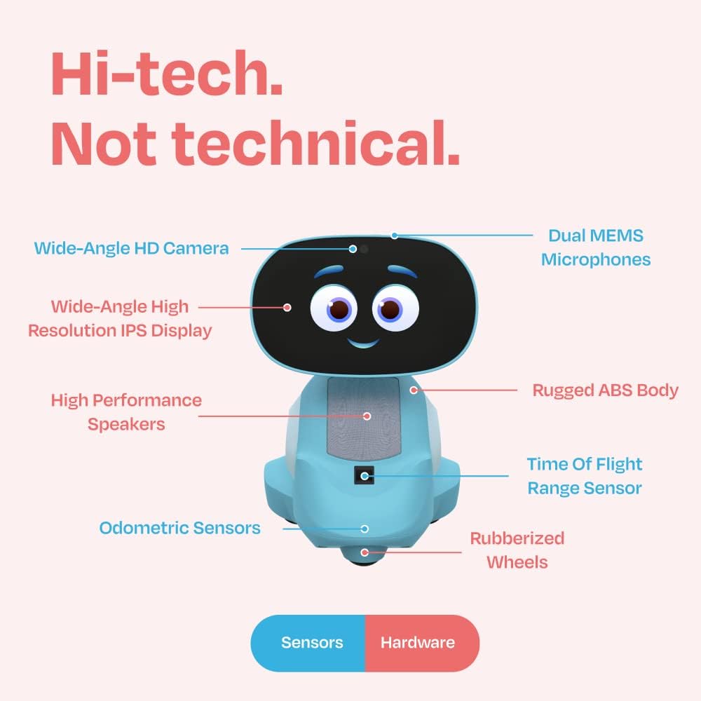 Miko 3: AI-Powered Smart Robot for Kids Age 5+ |Interactive Robot with Learning apps & Unlimited Games | Blue
