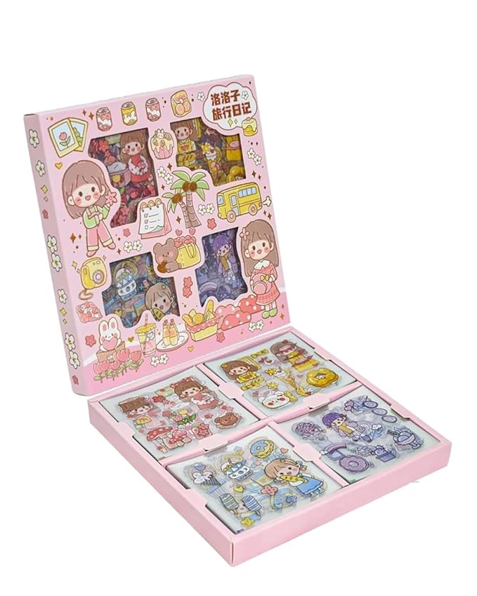 Kawaii Stickers Set 100 Sheets | Cartoon Decorative Washi Stickers | Mix Design