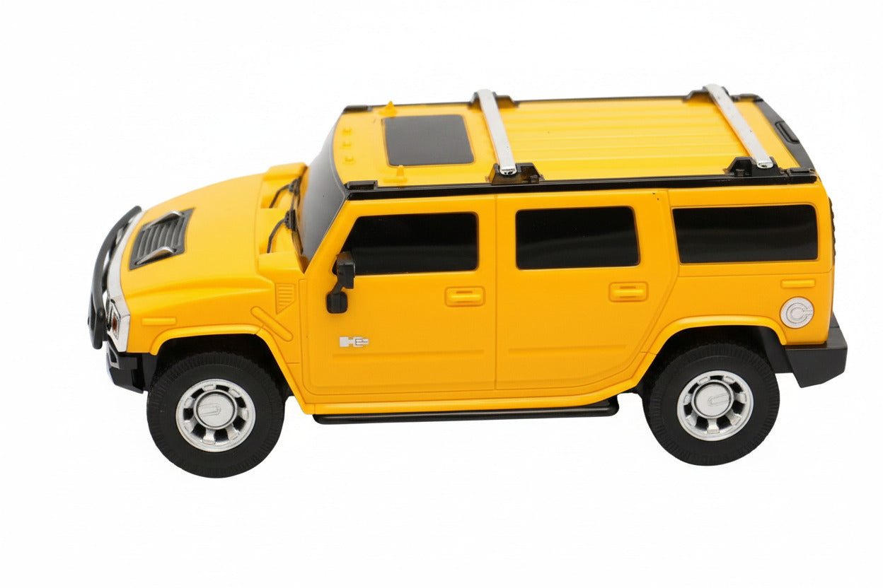 Rechargable Remote Control Car for Kids - Hummer H2 - Full Function R/C - 1:24 Scale | Yellow