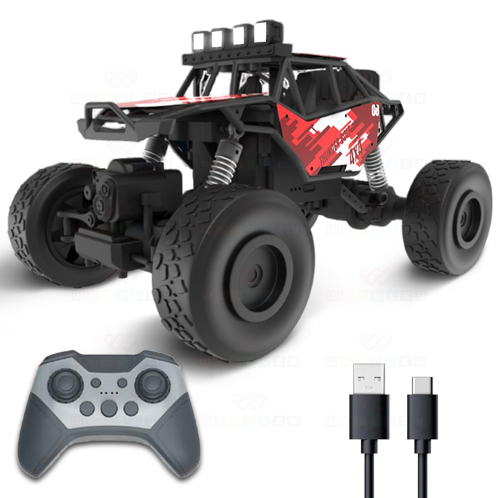 1:16 Scale Thunderbolt Rechargeable Toy Car for Kids| All Terrain Remote Control Car| High-Speed Racing Car for Boys (Red)