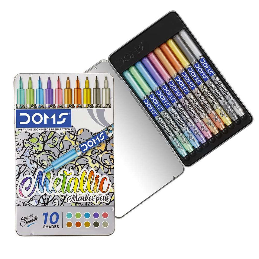 Doms Metallic Fine Point Marker Pens | 10 Shades