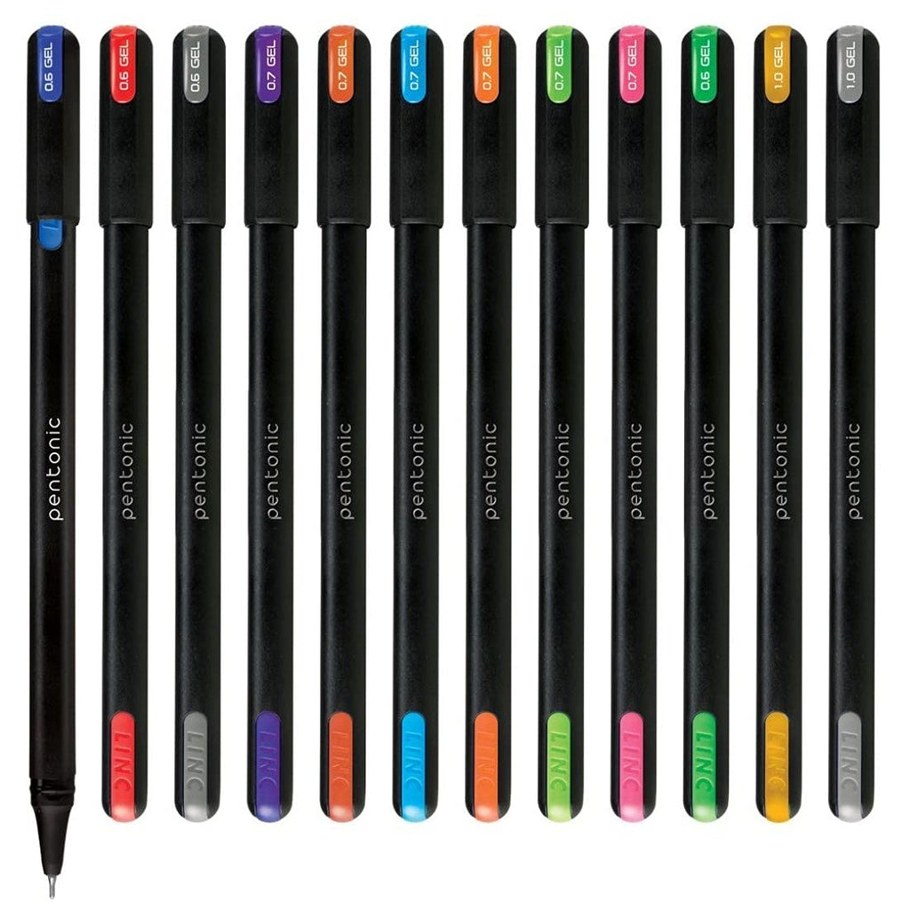 Pentonic Multicolor Gel Pen With Hard Box Case | 12 Pens Set