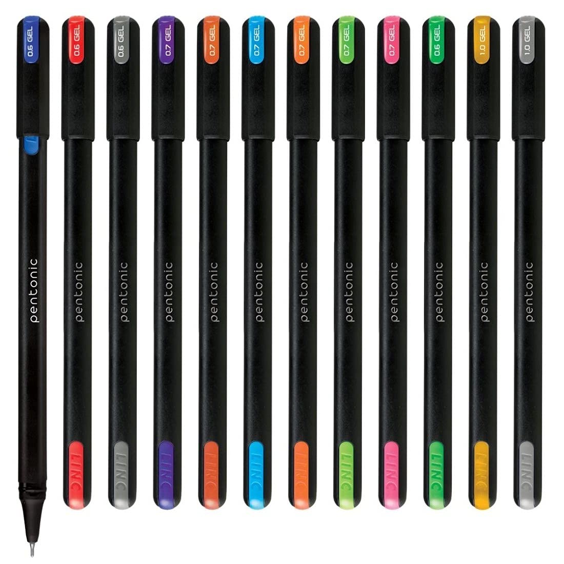 Pentonic Multicolor Gel Pen With Hard Box Case | 12 Pens Set