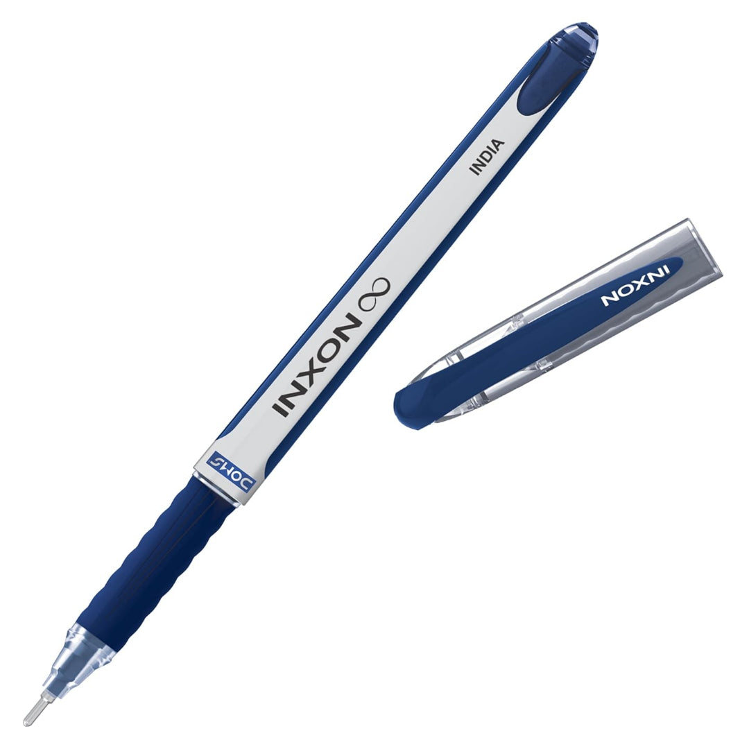 Doms Inxon Blue Ball Pen | Soft Rubberized Grip| Pack of 10 Pens
