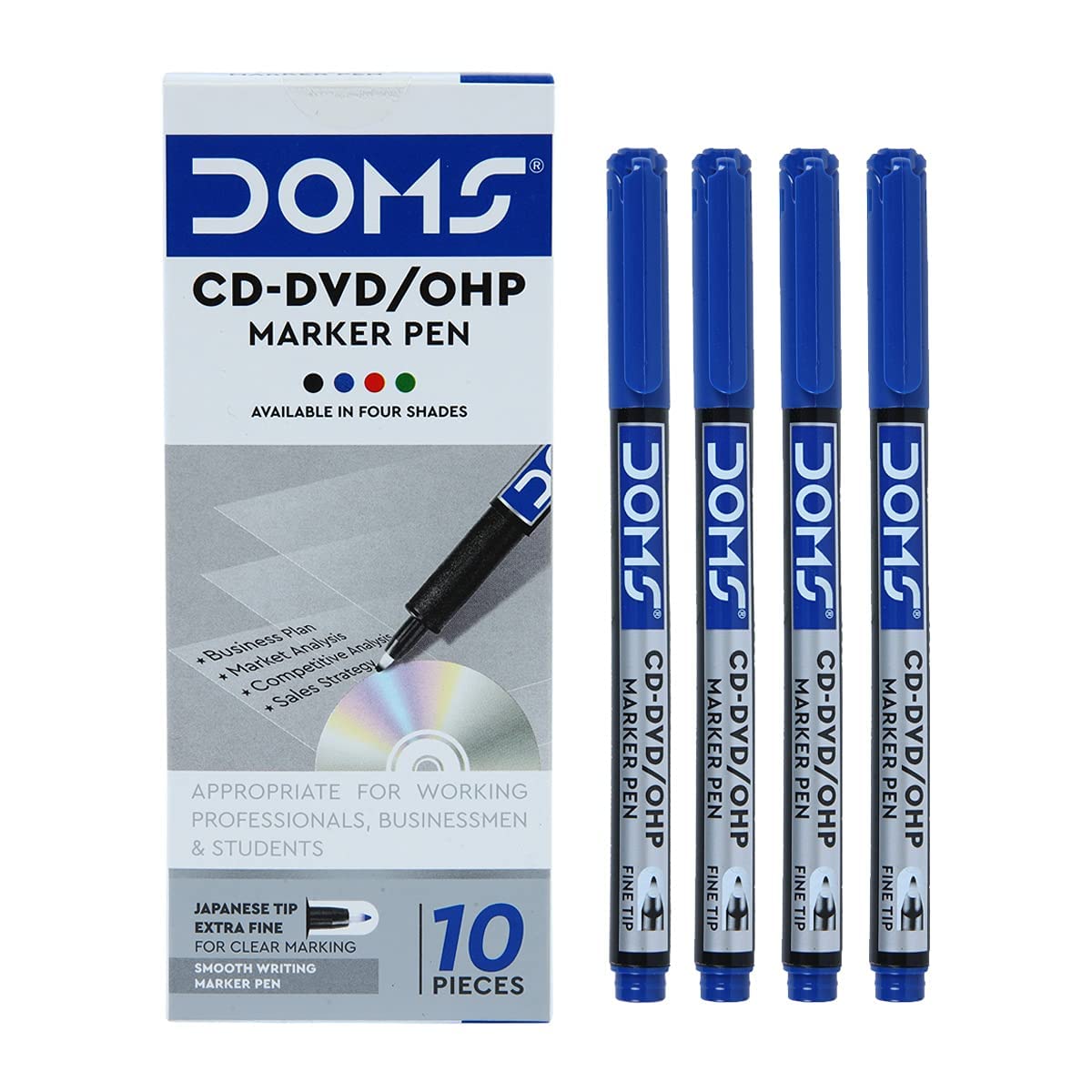 Doms CD-DVD/OHP Marker Pens | Pack of 10 Pieces