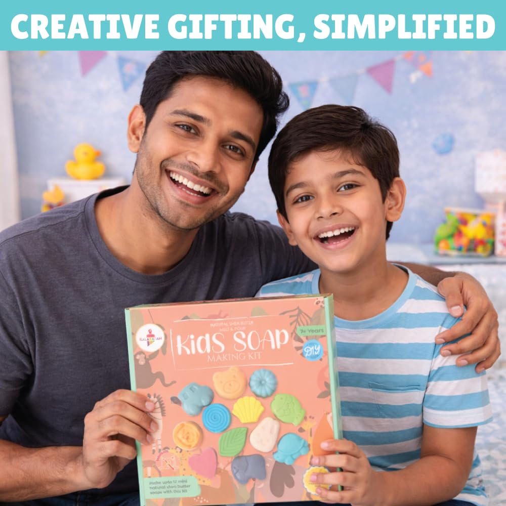 Kalakaram Kids Soap Making Kit | DIY Craft & Activity Set for Kids Ages 6+ with Moulds, Colors, and Educational Fun