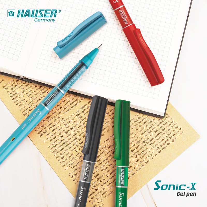 Hauser Sonic X Gel Pen | Pack of 10 | Blue Ink