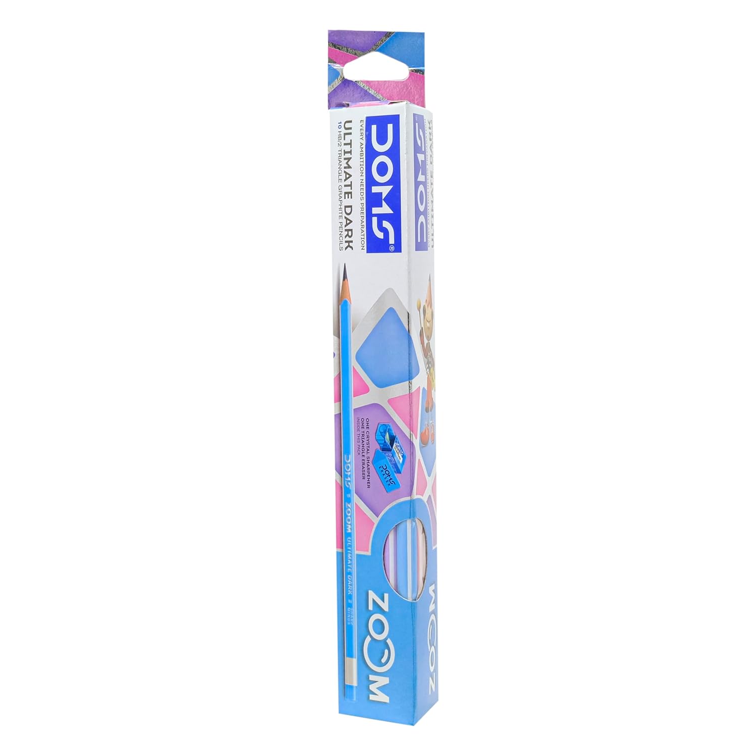 Doms Zoom Pencils | Ultimate dark triangle pencils | Pack of 10 Pencils