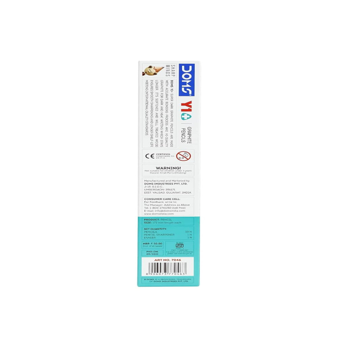 Doms Y1 + Super Dark HB/2 Graphite Pencils| Pack of 10 pencils