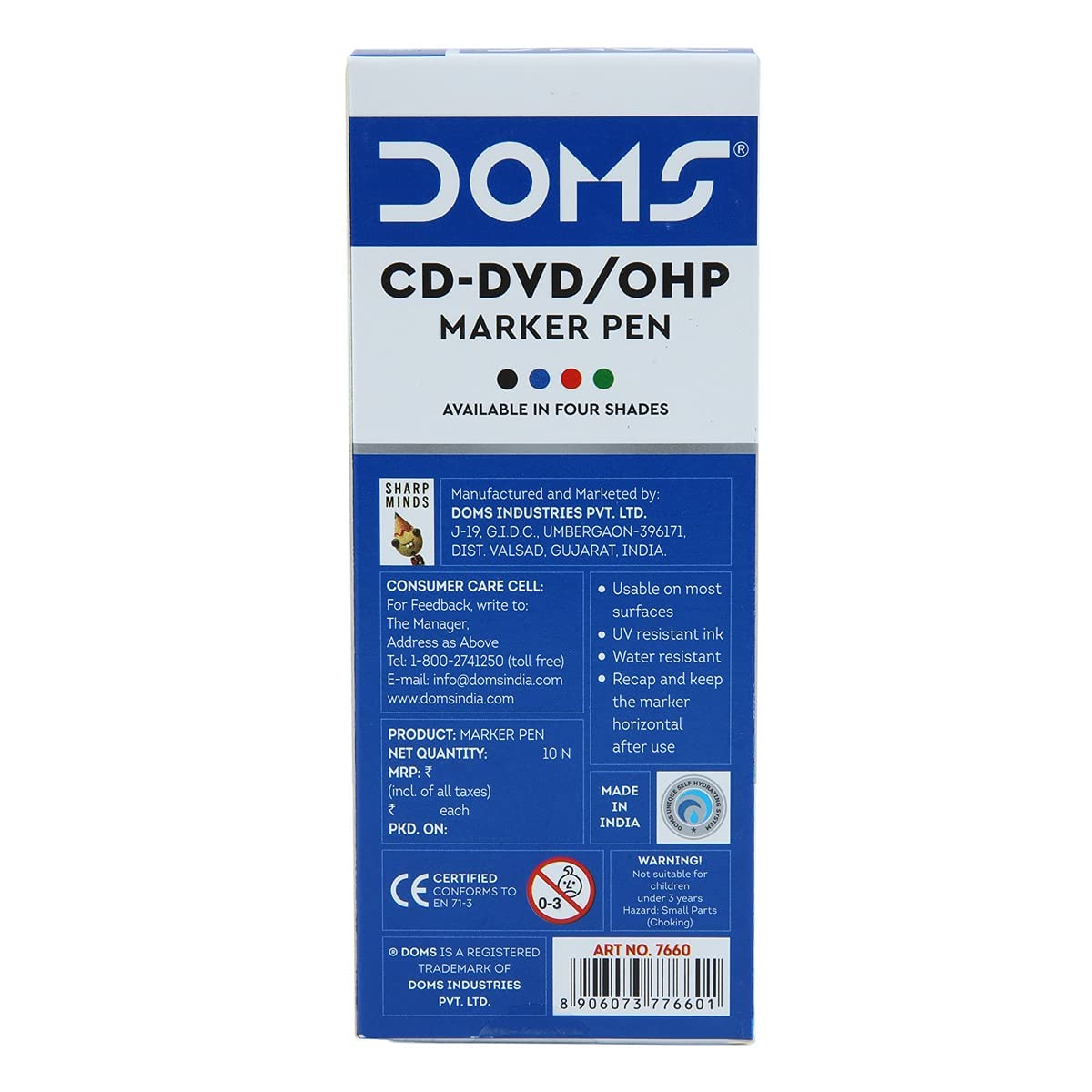 Doms CD-DVD/OHP Marker Pens | Pack of 10 Pieces