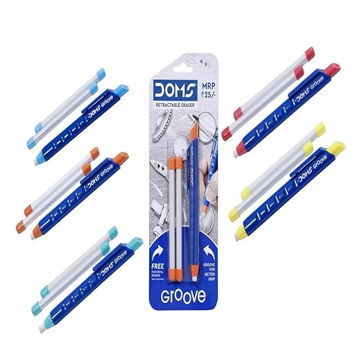 Doms Groove Retractable Eraser | Pack of 10 Retractable Erasers