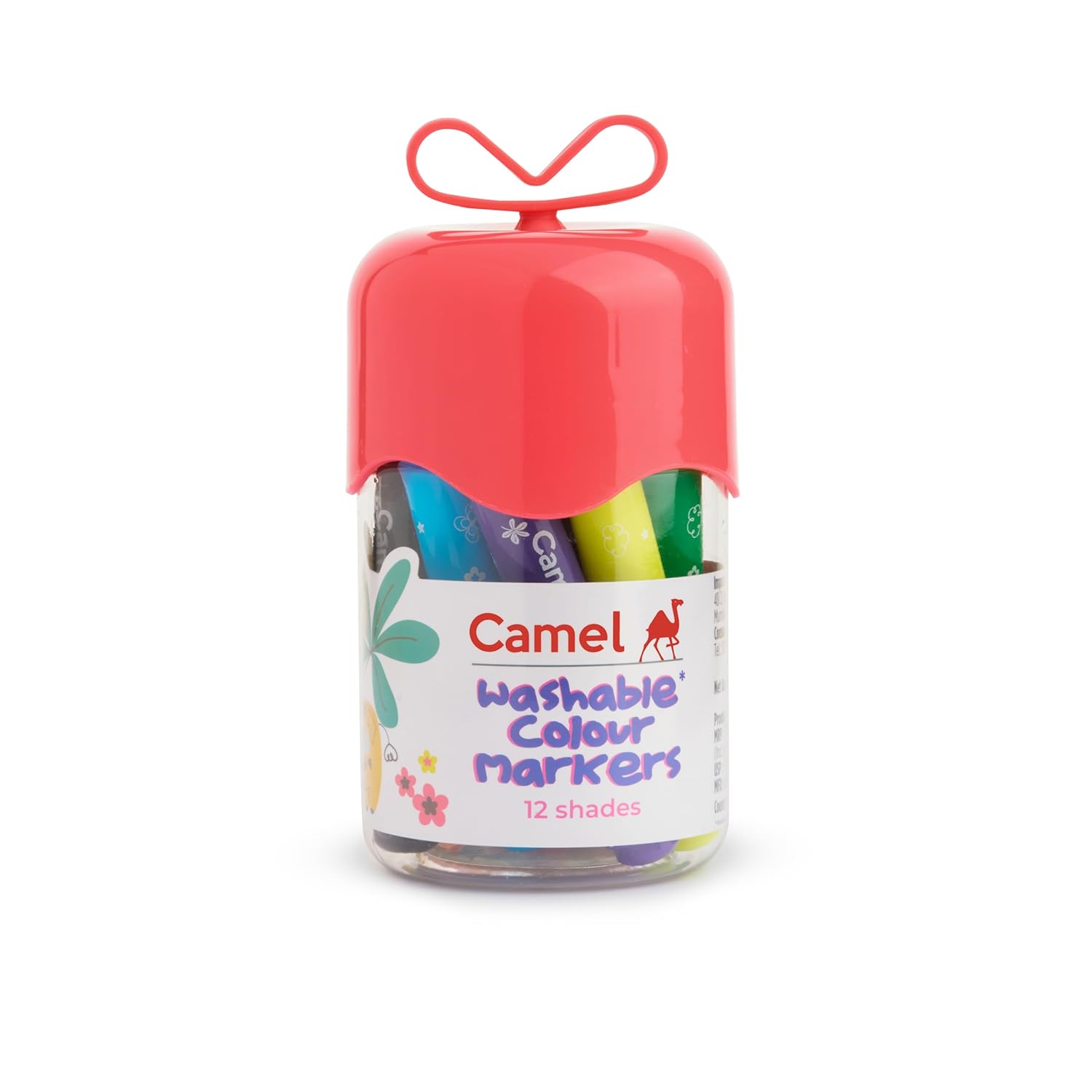 Camel Washable Colour Markers | 12 Shades (Lid Colour May Vary)