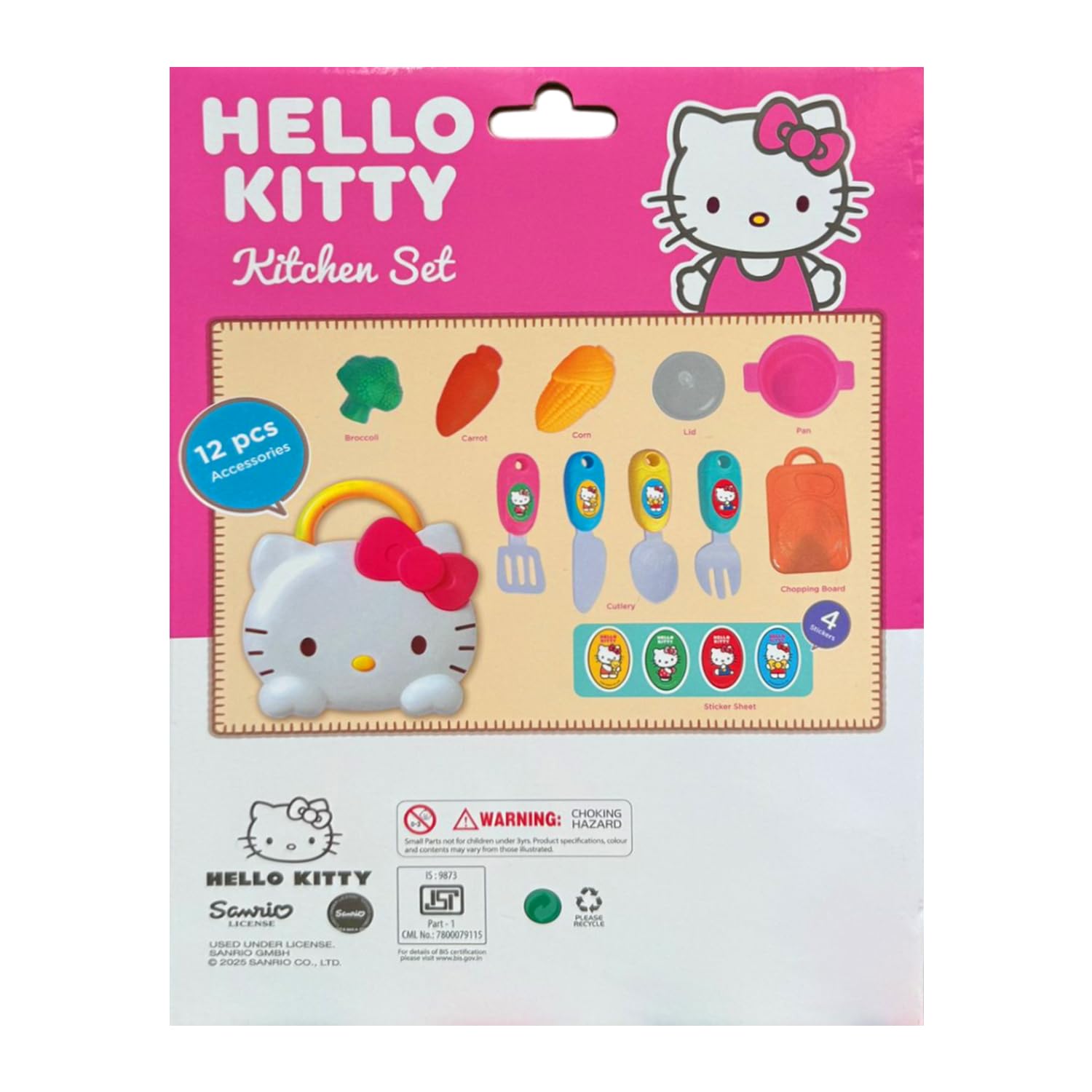 Hello Kitty Kitchen Case Set | Portable Pretend Play Kitchen with Food & Utensils
