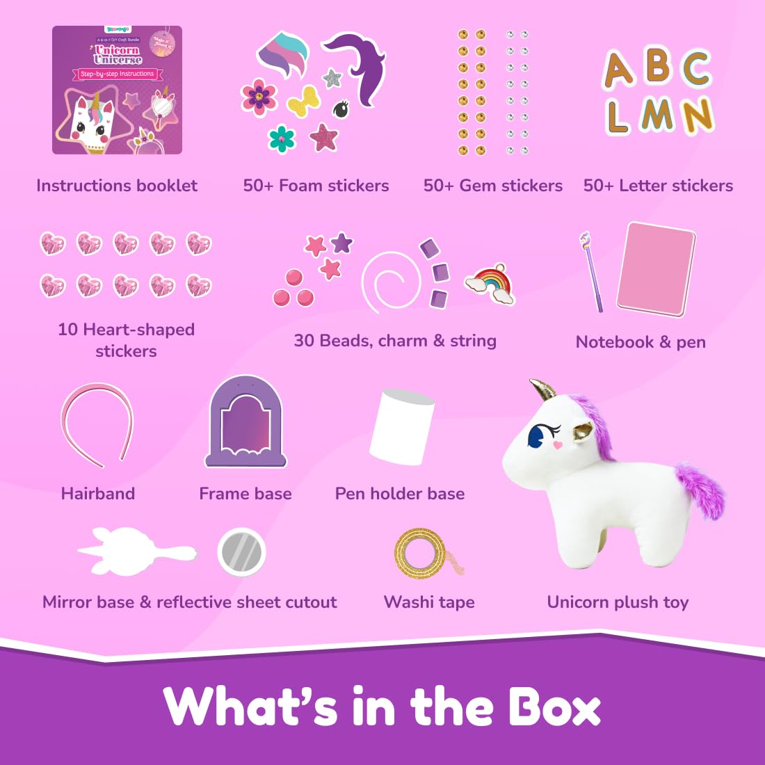 DIY 6-in-1 Unicorn Universe : 200+ Piece Unicorn-Themed DIY Craft Activity Set