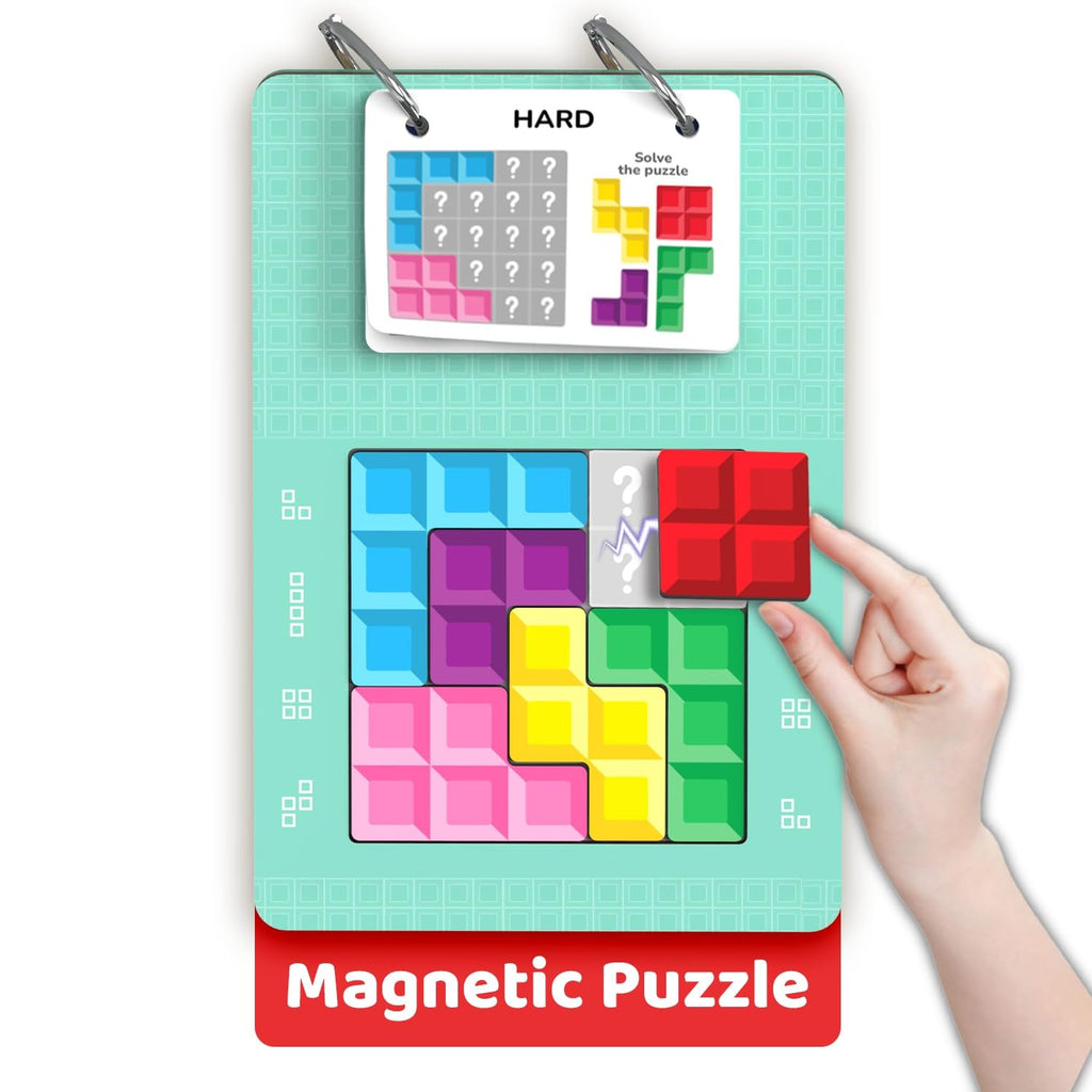 Smartivity Tetricks - Magnetic Puzzle Game for Kids Age 4+ | 30+ Fun Brain Challenges with 6 Magnetic Shapes