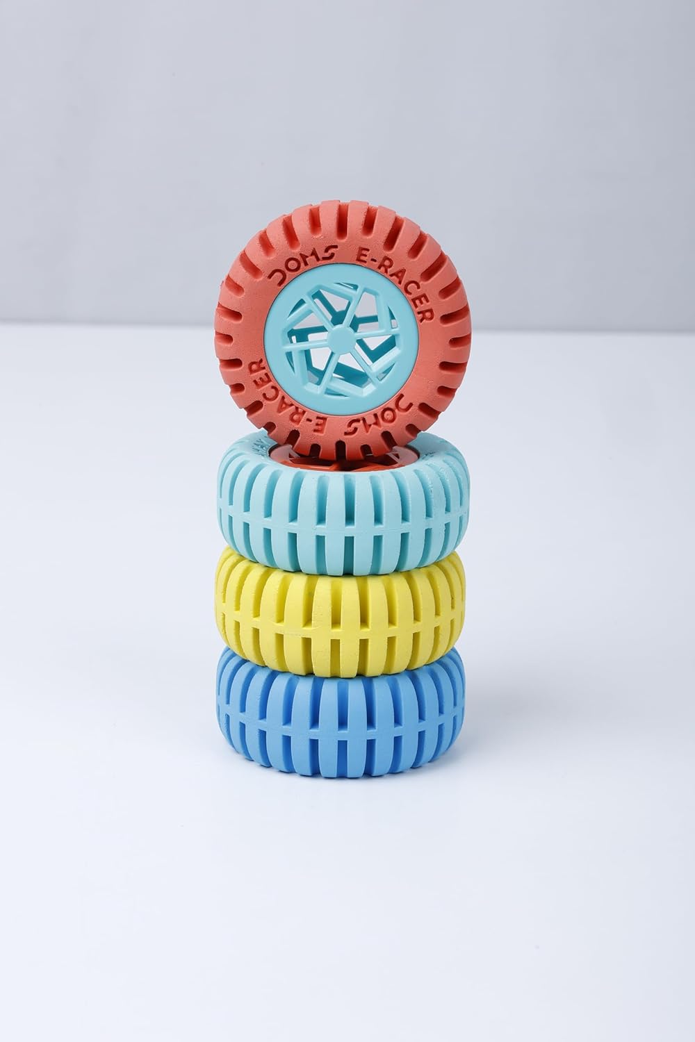 Doms E-Racer Erasers Pack of 20| Round Wheel Shape for Better Grip| Non-Toxic & Safe for Children, Multi-Color