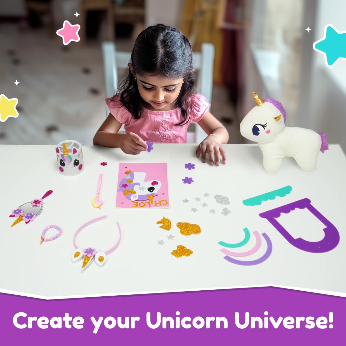 DIY 6-in-1 Unicorn Universe : 200+ Piece Unicorn-Themed DIY Craft Activity Set