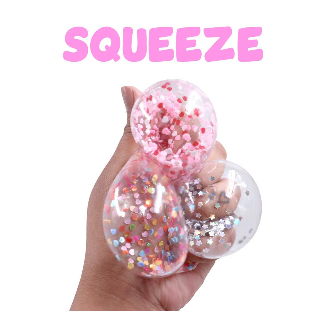 Scoobies Pop-a-fetti Balls: 3 Confetti Squishy + 1 Fuzzy Spiky Sensory Ball (Set of 4)